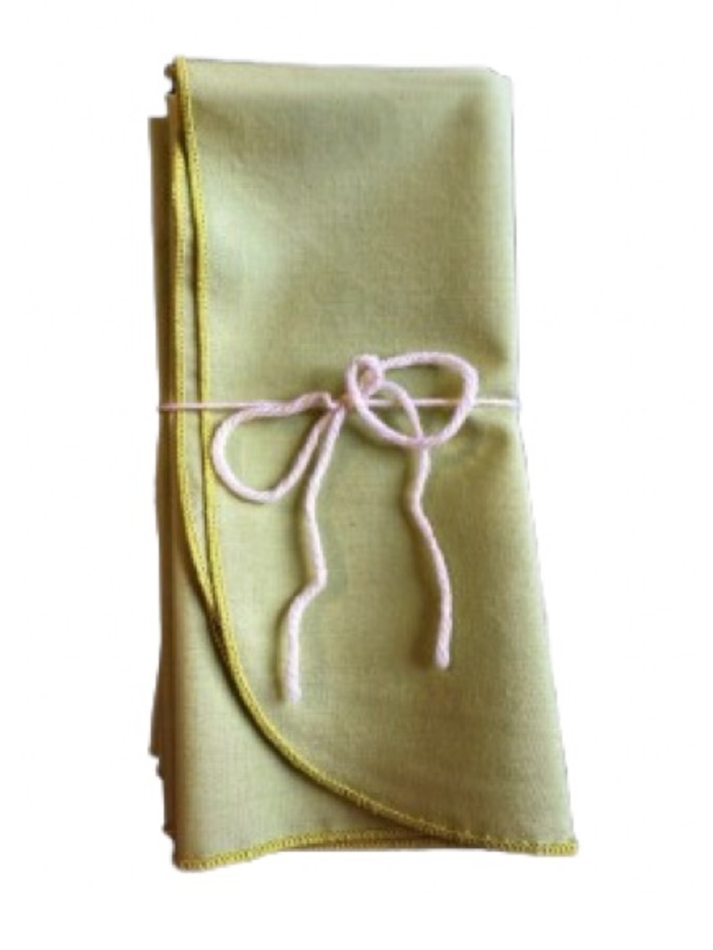 Set of 8 Lime Green Cloth Napkins w/ Rounded Corners - Preowned Approx. 17"